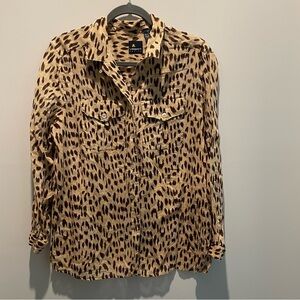Leopard Print Button-Down Shirt
